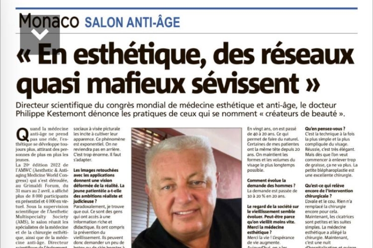 Dr. Kestemont article de presse Monaco Salon anti-age